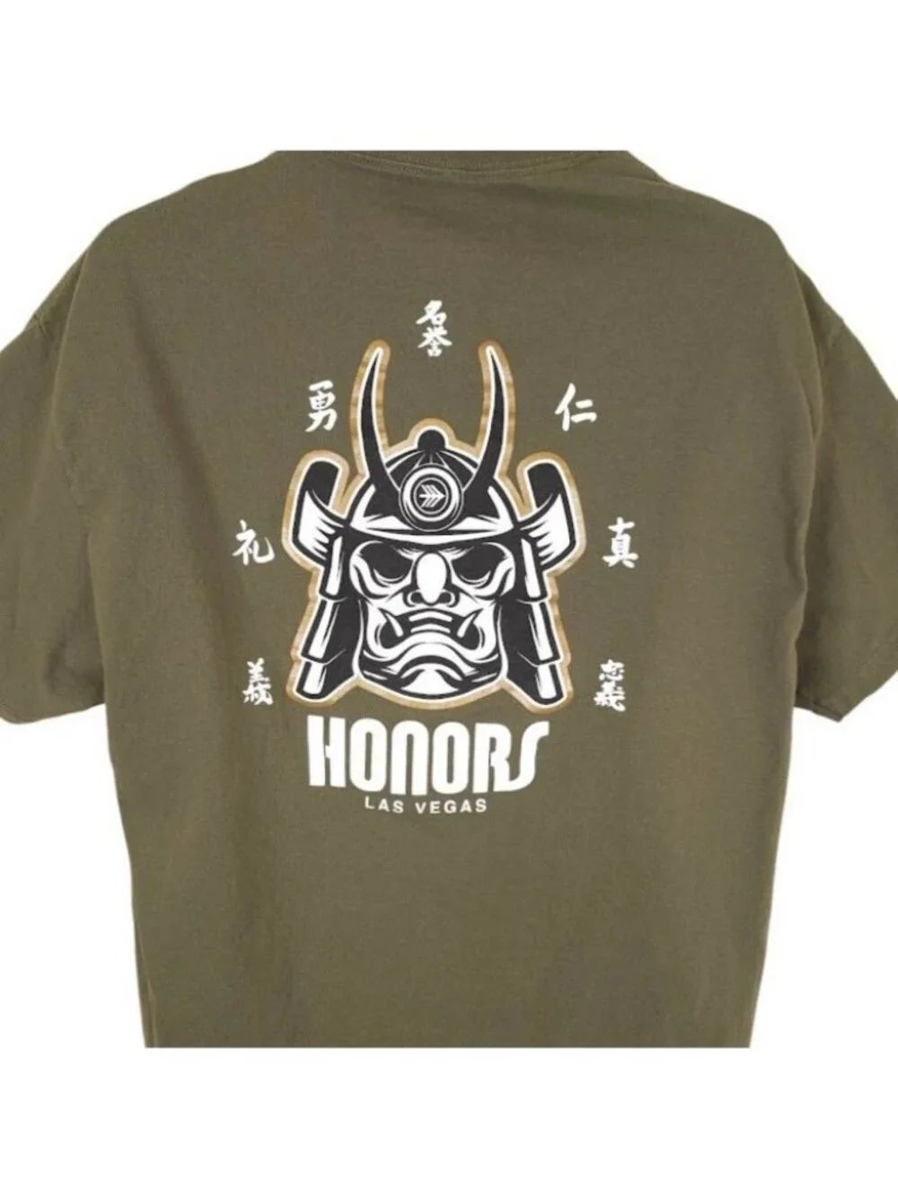 Samurai Mask T Shirt Mens Size XL Green Honors Las Vegas Streetwear Brand